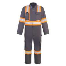 Lightweight cotton drill reflective coverall
