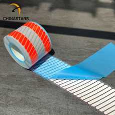 Fireproof orange-silver segmented reflective iron on vinyl