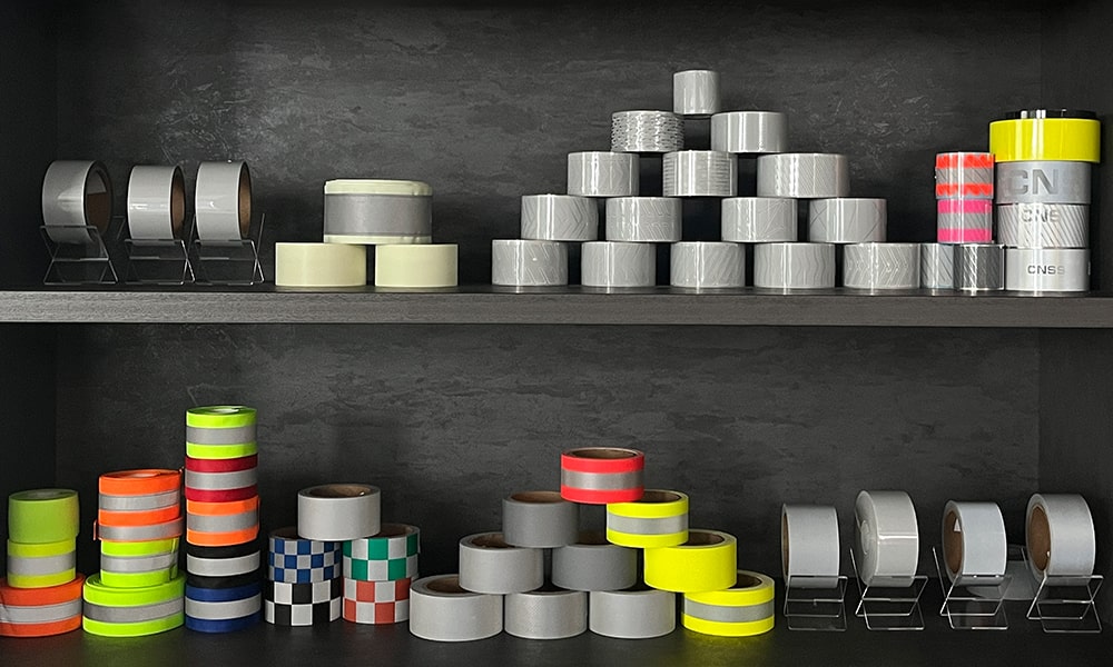 próbka tkaniny odblaskowej