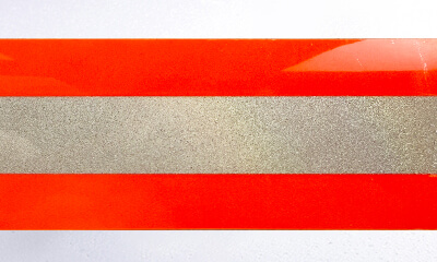 Orange-Silver Iron-On Flame Retardant Reflective Tape