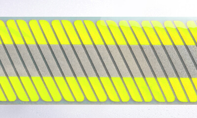 Segmented Yellow-Silver Iron-On Flame Retardant Reflective Tape
