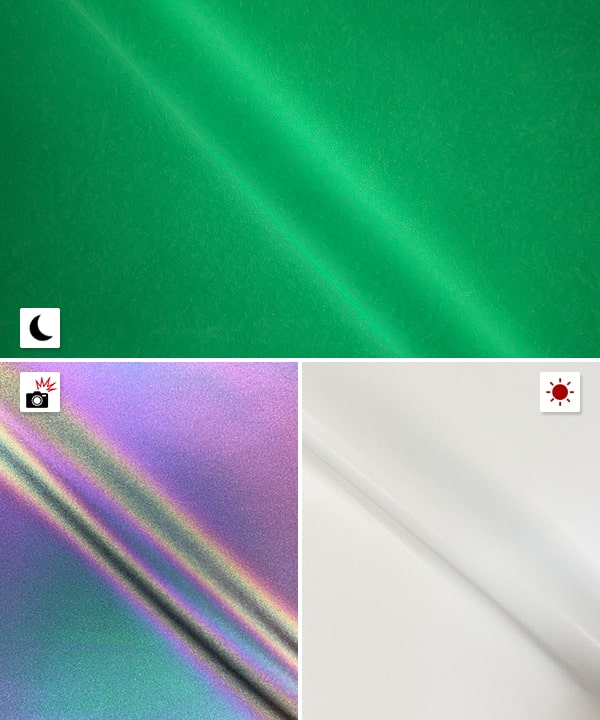 Glow in the Dark Rainbow Reflective Fabric