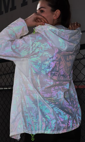 superbe veste avec motif imprimé réfléchissant