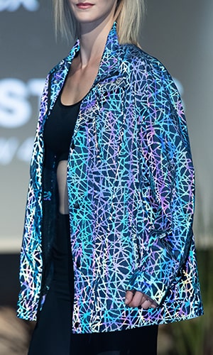 superbe veste en tissu réfléchissant imprimé