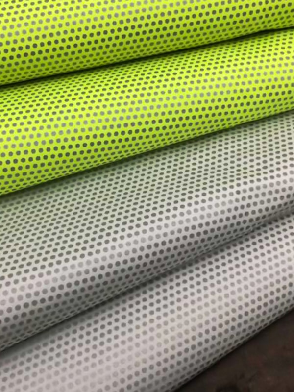 tissu réfléchissant imprimé à points