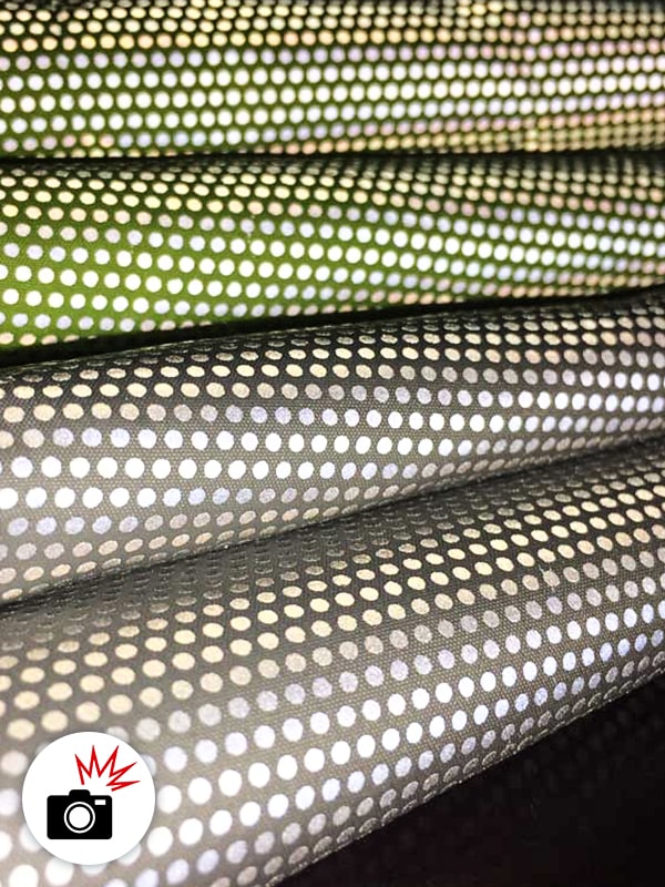 tissu réfléchissant imprimé à points