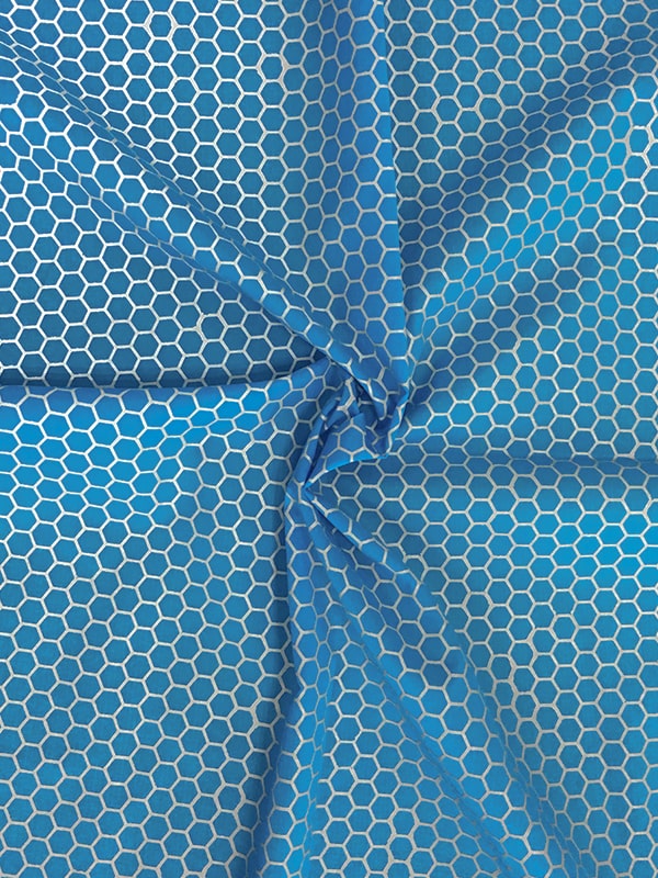Tissu réfléchissant à impression hexagonale