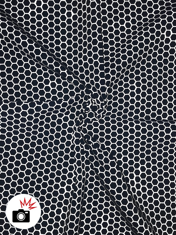Tissu réfléchissant à impression hexagonale