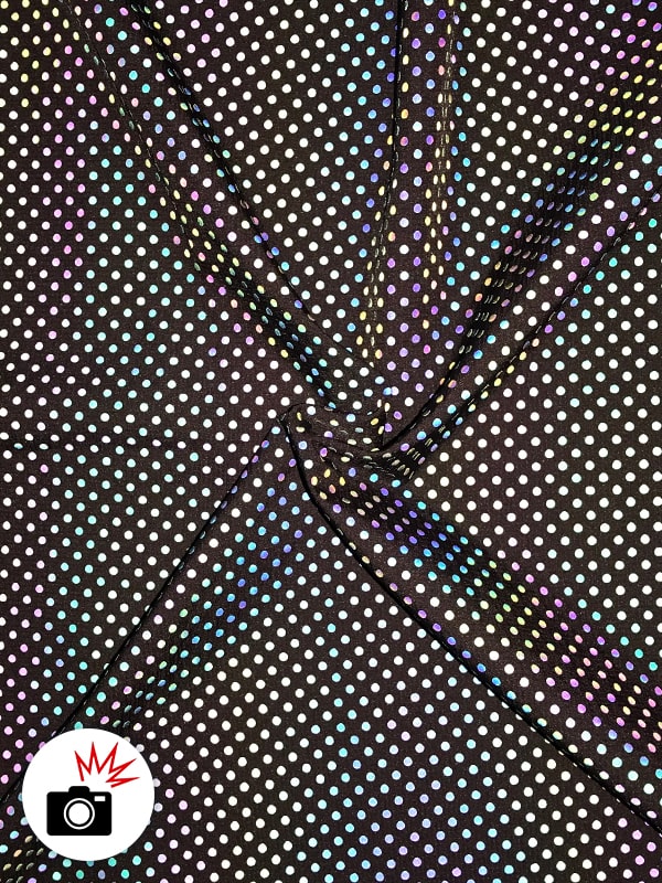 tissu réfléchissant imprimé arc-en-ciel à pois