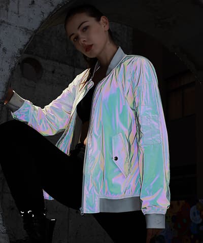 Vêtements réfléchissants arc-en-ciel lumineux