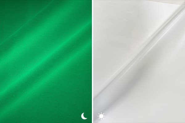 Tissu entièrement lumineux qui brille dans le noir.