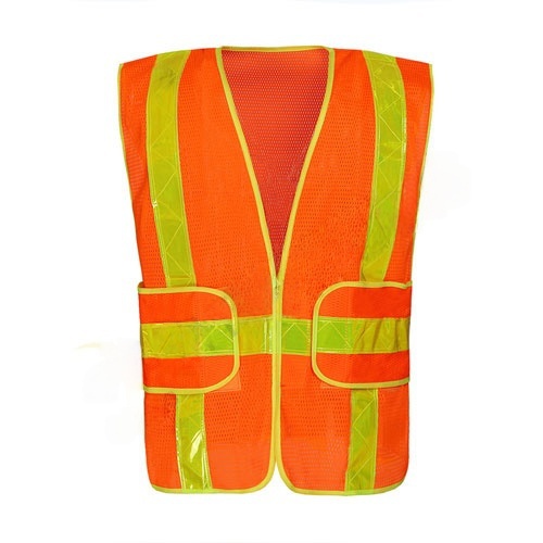Reflective mesh vest with prismatic tape