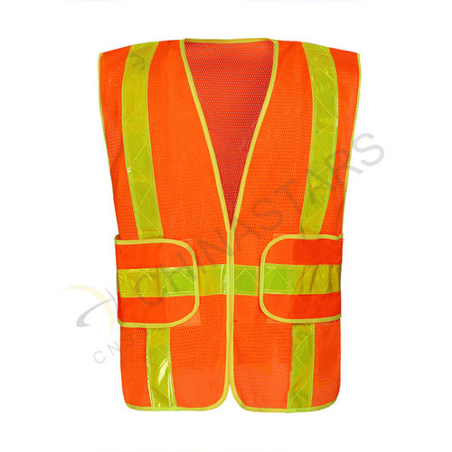 Gilet in rete riflettente con nastro prismatico