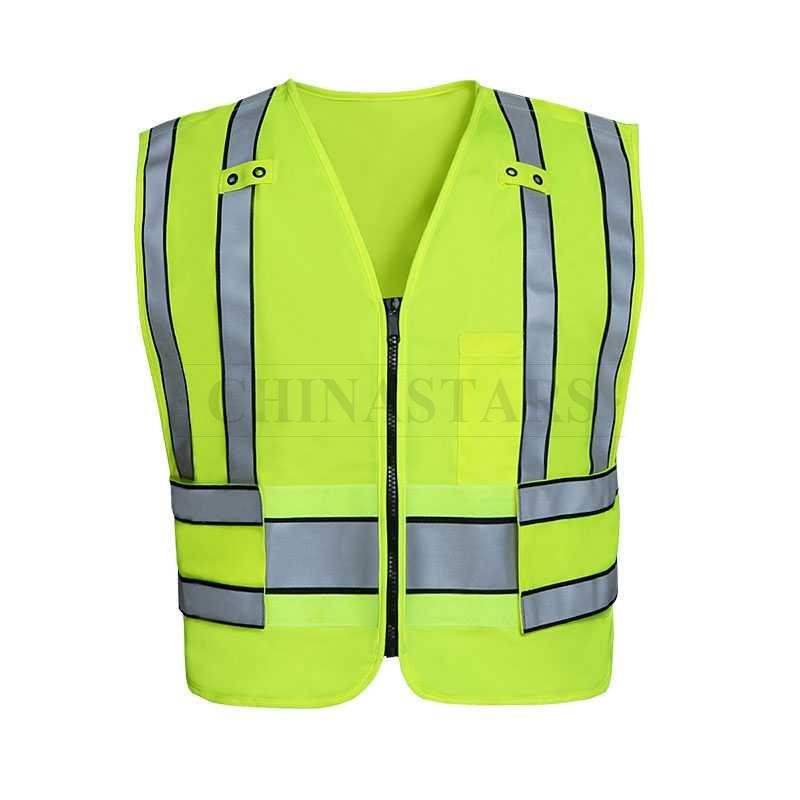 Gilet de sécurité publique de police jaune réfléchissant haute visibilité