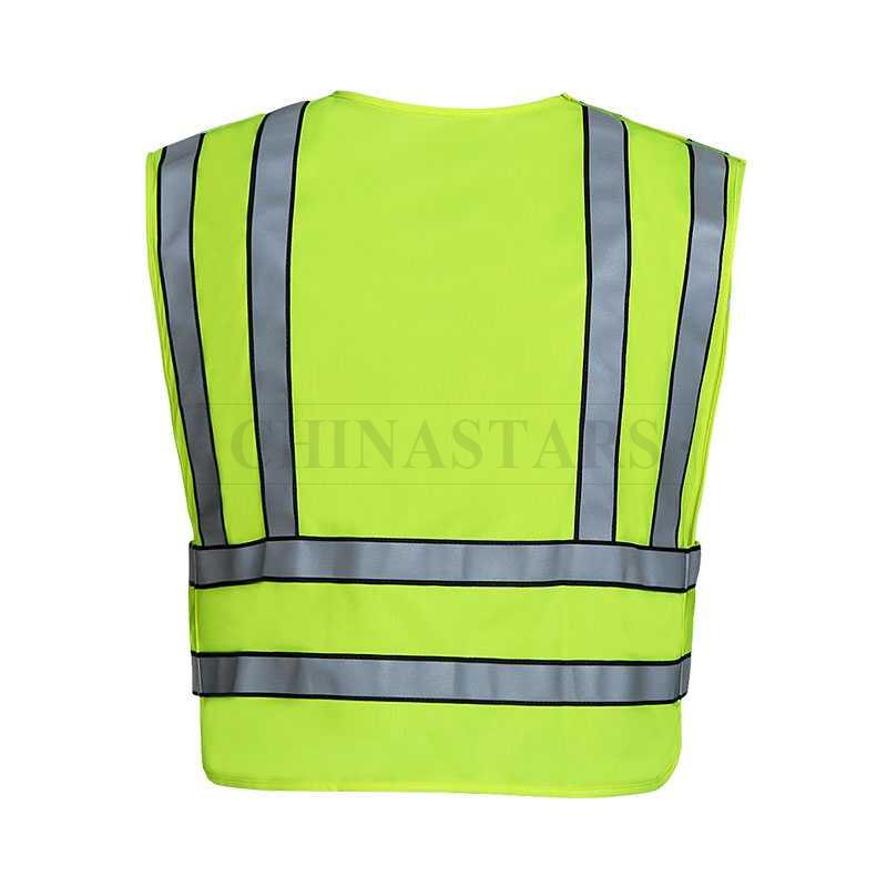 Gilet de sécurité publique de police jaune réfléchissant haute visibilité