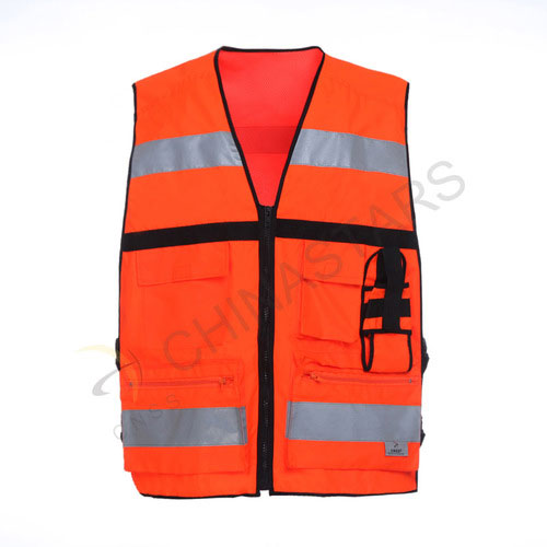 Fluorescent orange reflective vest 2 colors available
