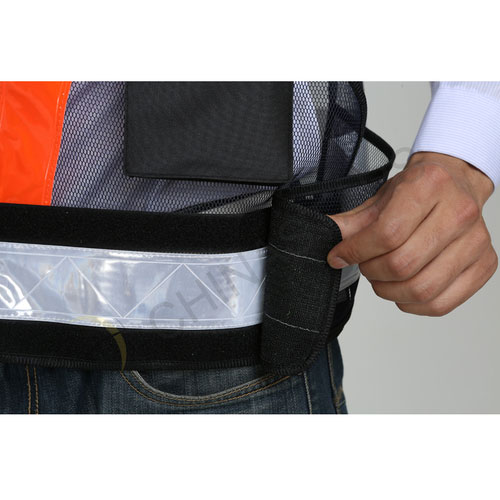 Black mesh warning reflective vest 