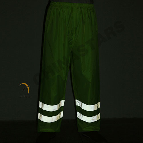 Yellow reflective safety trousers with mesh lining