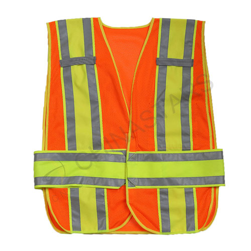 Fluorescent orange mesh reflective vest