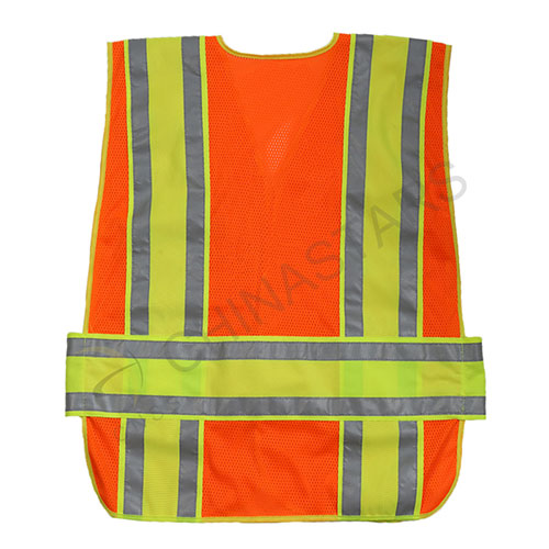 Fluorescent orange mesh reflective vest