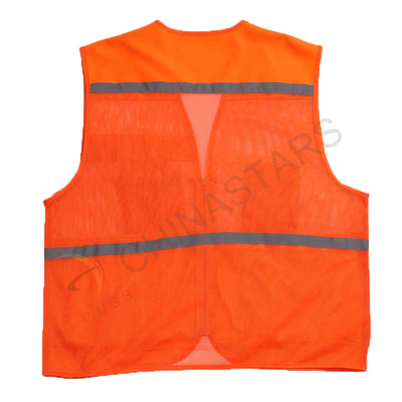 Hi-vis reflective vest with mesh on rear & thin tape