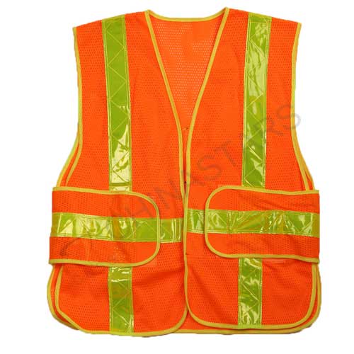 Mesh reflective vest with waist adjustment