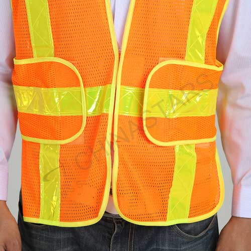 Mesh reflective vest with waist adjustment