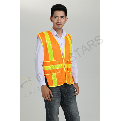 Mesh reflective vest with waist adjustment