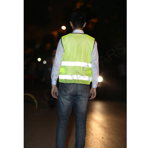 Reflective vest in both mesh & solid fabric