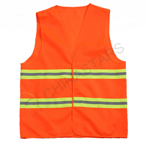 Hi-visibility vest with 2 horizontal reflective tape