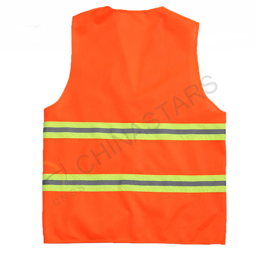 Gilet haute visibilité avec 2 bandes réfléchissantes horizontales