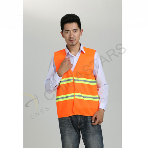 Hi-visibility vest with 2 horizontal reflective tape