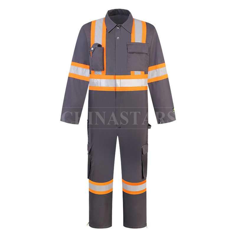 Lightweight cotton drill reflective coverall