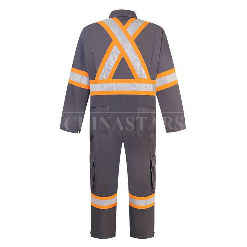 Lightweight cotton drill reflective coverall