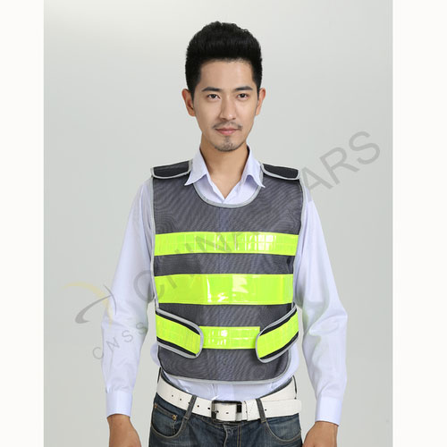 Mesh reflective vest w/ reflective edging  2 color available