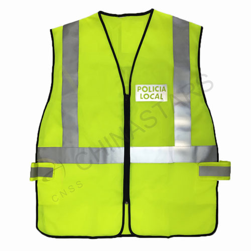 Reflective vest with Policia local logo