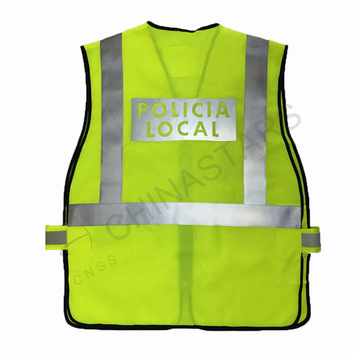 Reflective vest with Policia local logo