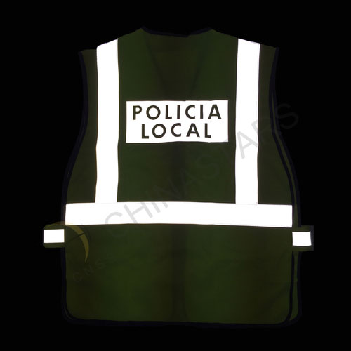 Reflektierende Weste mit lokalem Policia-Logo