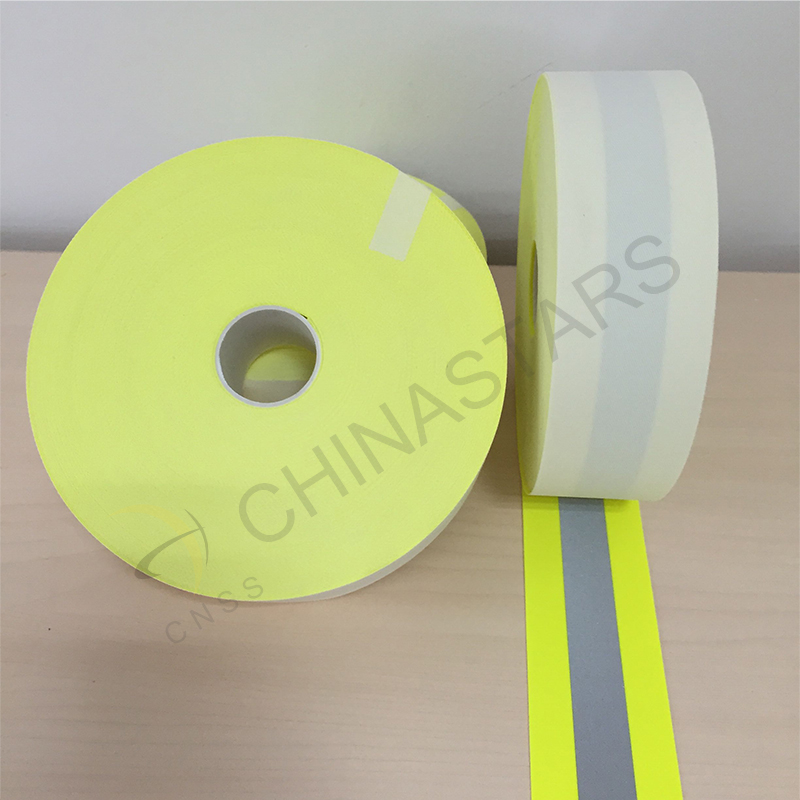 100% aramid fireproof reflective tape yellow-silver-yellow