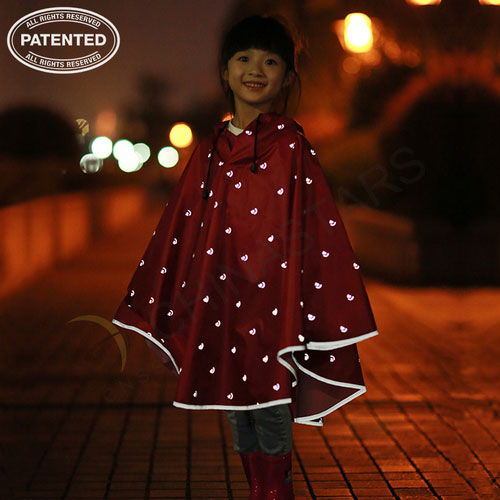 Capa de chuva refletiva da moda infantil