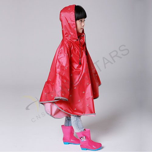 Capa de chuva refletiva da moda infantil