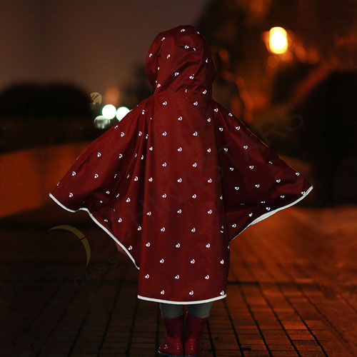 Capa de chuva refletiva da moda infantil