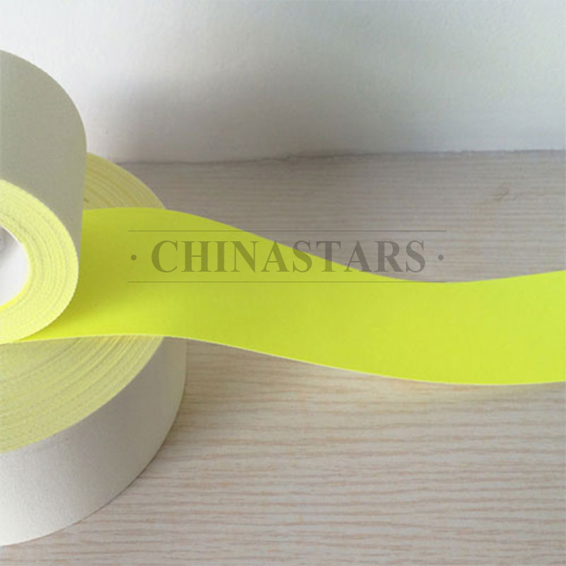 Flame retardant yellow reflective tape