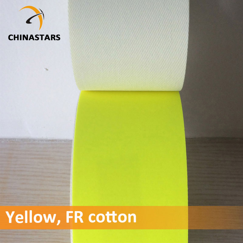 Flame retardant yellow reflective tape