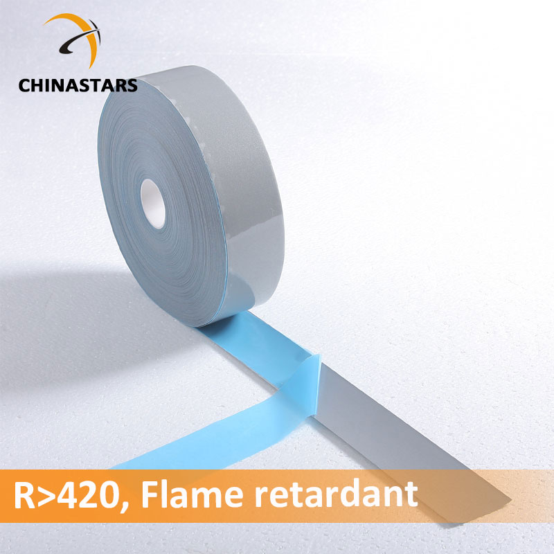  Flame retardant iron on reflective heat transfer tape 