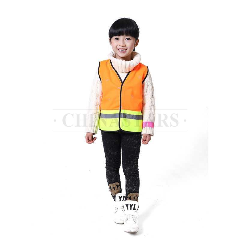 High vis children safety vest in two tone