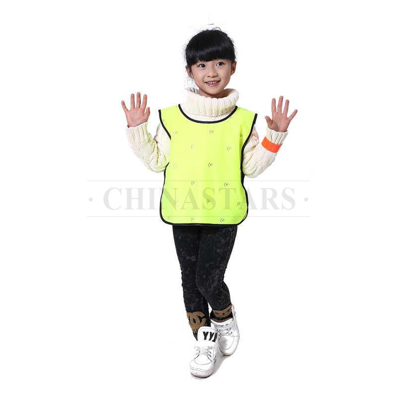 Children fashion safety vest with elastic tapes