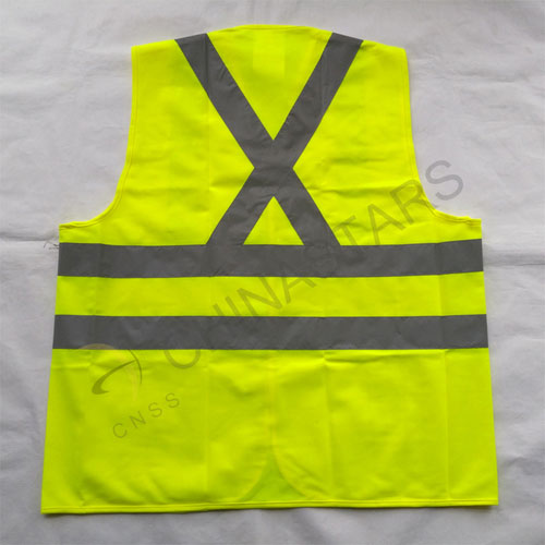 Safety vest with X reflective tape on the back