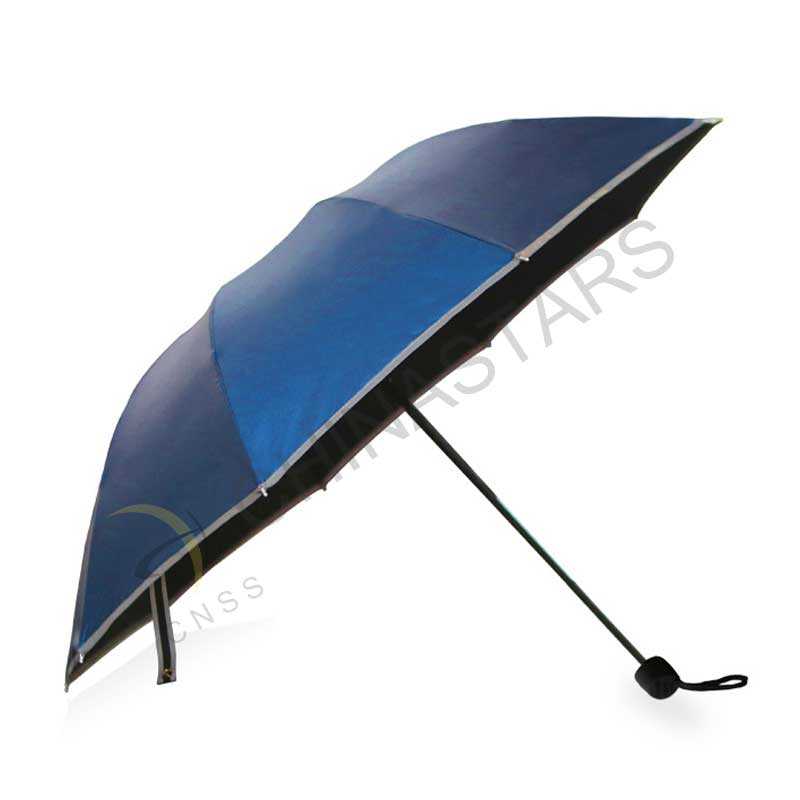 Sun Rain Three folding safety umbrella with reflective edge