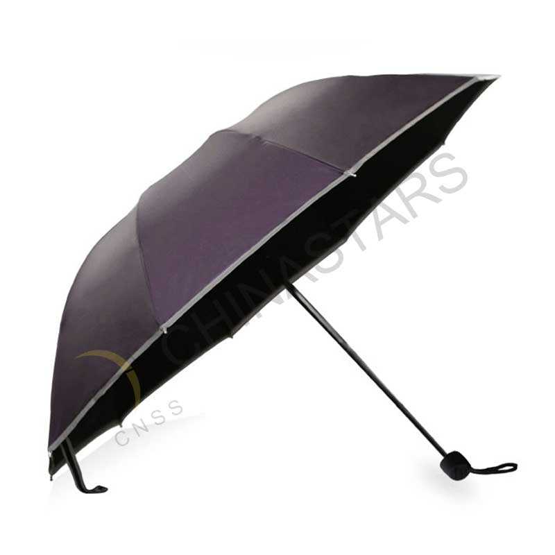 Sun Rain Three folding safety umbrella with reflective edge